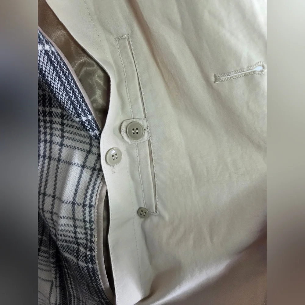 Donatella Double Breasted Beige Trench Coat Womens Size 12 - Picture 8 of 16